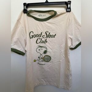 Uniqlo Kids Snoopy T-Shirt - Cream and Green